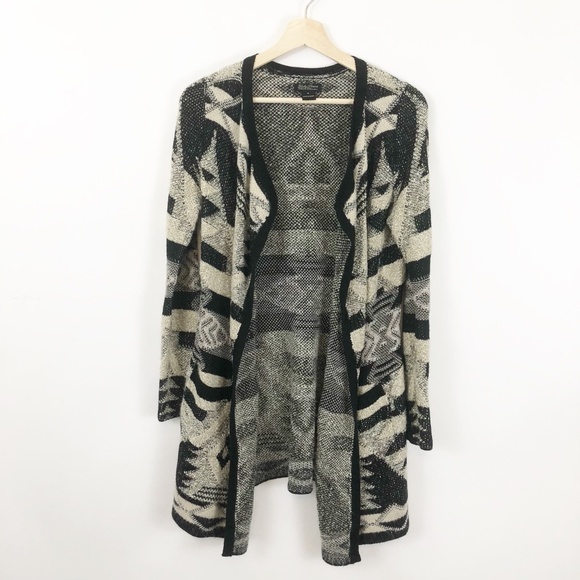 Lucky Brand Sweaters - Lucky Brand Aztec Long Tan and Black Sweater, S